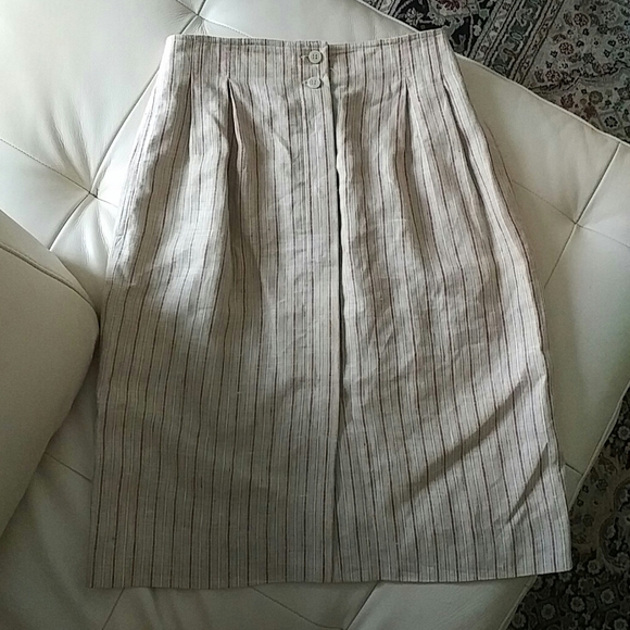 DIOR - vintage high waisted linen skirt - Picture 1 of 5